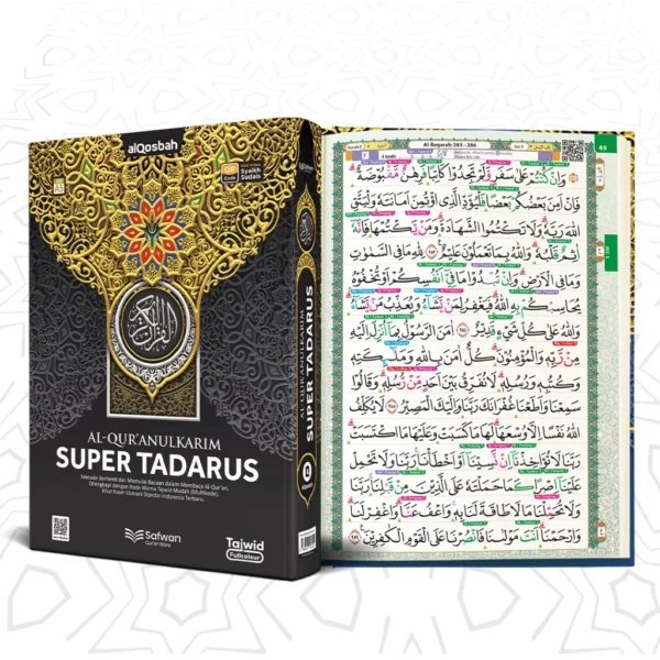 Al Quran Super Tadarus Huruf Arab Besar Tanpa Latin Dan Terjemah Multikode Warna Alquran Belajar Tajwid Mushaf
