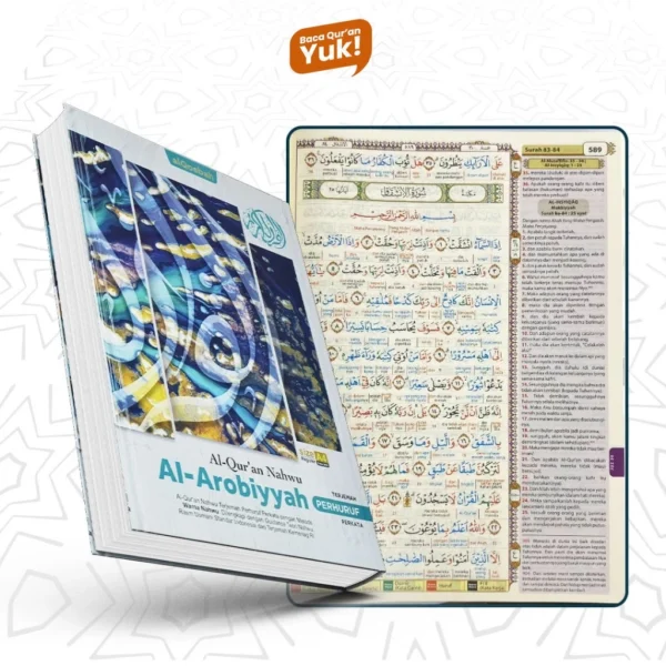 Al Quran Terjemah Perhuruf Perkata dengan Metode Warna Nahwu Al - Arobiyyah Ukuran Besar A4 Bonus Buku Dzikir Buku Doa Muslim